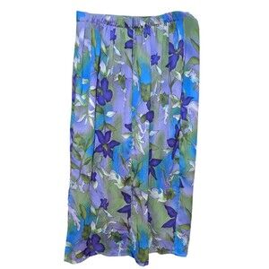 Bentley Plus Size Women's Maxi Skirt Purple, Blue Floral Size 18  Y2K